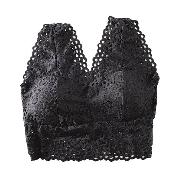 Sujetador de mujer de encaje Sexy Bralette Girl Elástico con correa de hombro ancha Sujetador Ropa interior de mujer, Negro Scienceny AP001220-02B