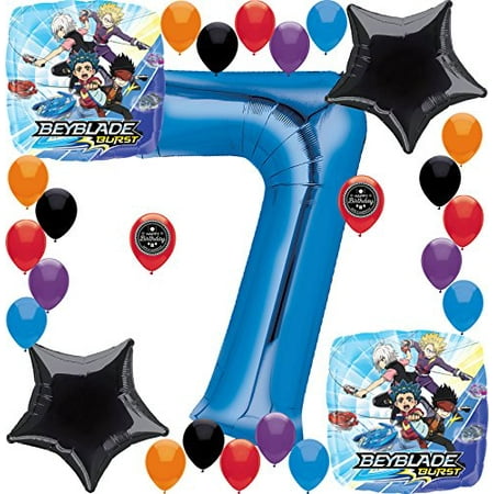 Beyblade Party Supplies Burst Party Supplies Birthday Balloon Decorations Bundle (7th Birthday)