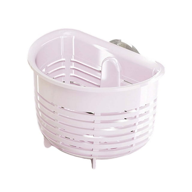 Fesfesfes Panier Perforé pour Éponge à Aspiration sous Vide pour Gingembre, Ail et Éponges à Récurer, Conception Antirouille pour l'Organisation Humide/sèche, Panier de Rangement pour Éponge d'Évier Sans Perçage