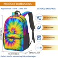 thumbnail image 3 of Yellow and Purple Tie Dye Pattern 17" School Backpacks for Teens,Waterproof Oxford Fabric,S-Shape Padded Straps for School,Travel,Hiking,Camping, 3 of 6