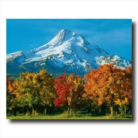 - Mount Hood Lake Trees Fall Landscape Wall Picture Art Print