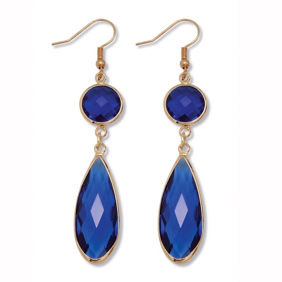 Blue Crystal Goldtone Drop Earrings
