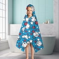 thumbnail image 6 of Blue Stars and Baseballs Pattern Hooded Bath Towel，50"x30" for Ages 3 To 12 Kids, Quick Dry Lightweight Soft Microfiber Hood Beach Towel Cover Up for Kids, 6 of 7