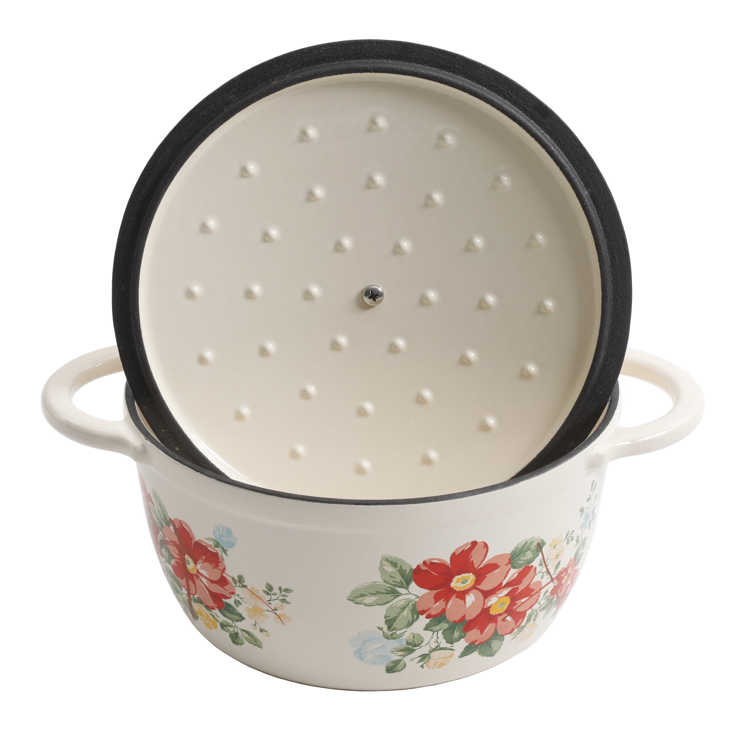 The Pioneer Woman Vintage Floral Enameled Cast Iron 3-Quart Dutch Oven