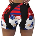 thumbnail image 2 of Logiee 4th of July Gnomes Print Women's Biker Shorts,Workout Gym Shorts,Scrunch Shorts,Tummy Control Hidden Scrunch Running Yoga Shorts-Medium, 2 of 8
