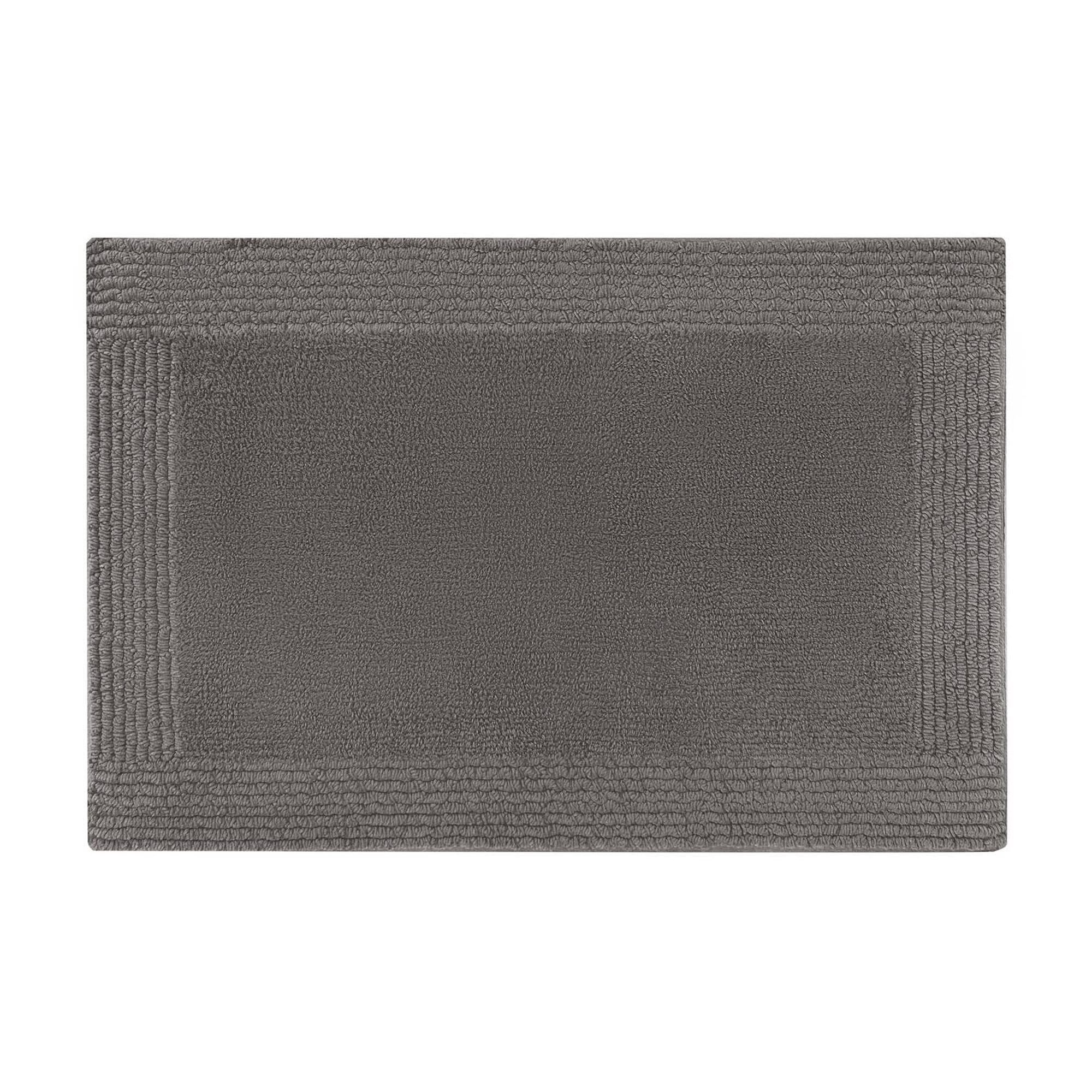20x30 Inches Reversible Bath Rug, 100% Cotton 3000 GSM Tufted Bath Mat, Charcoal Luxury Soft Plush Bathroom Rug for Bathroom Shower Floor Home Decor