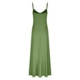 thumbnail image 6 of Trendy SMihono Summer Dresses for Women 2025 Vacation Casual Plus Size Maxi Beach Sun Dress Boho Flowy Long Suspender Sundress Green L, 6 of 7