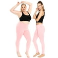 thumbnail image 2 of Stretch Is Comfort Women's Cotton Full Length Leggings Light Pink 4X, 2 of 6