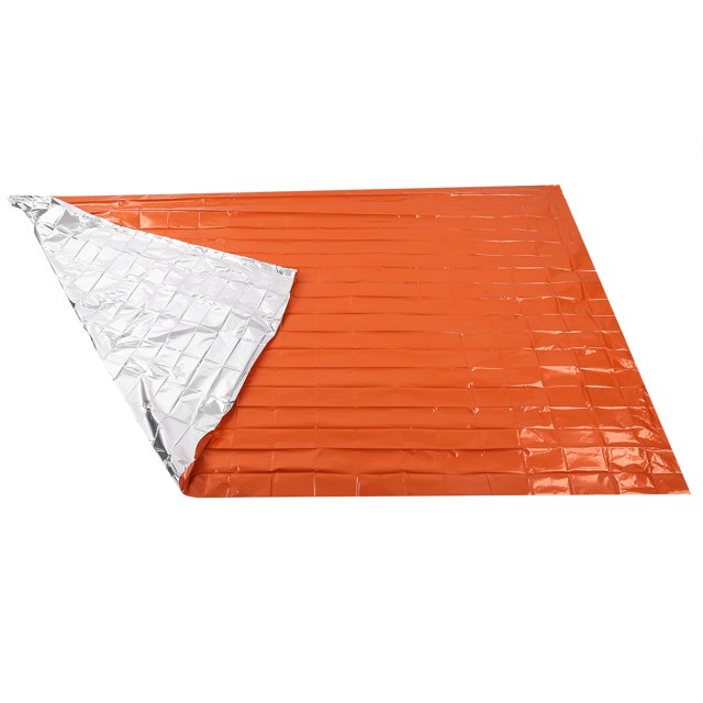 Emergency Blanket Survival Gear, Orange Reflective Thermal Blankets Double Sided Sleeping Bag for Outdoors, Hiking, Space, First Aid Kit