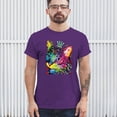 thumbnail image 3 of Tee Hunt Cute Thinking Crowned Cat T-Shirt Dean Russo Colorful Kitte Men's Tee, Purple, 4X-Large, 3 of 5