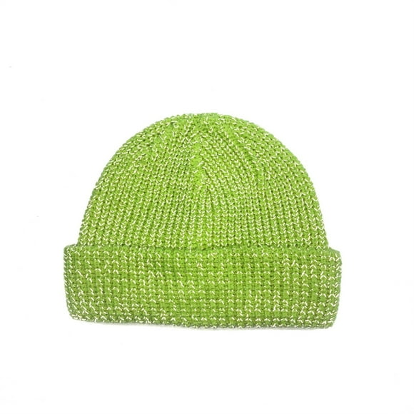 Teissuly Women Reflective Knitted Beanie Hat, Ski Cap Cuffed Knitted Hat Caps Warm Great Teissuly WER202311012144