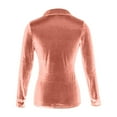 thumbnail image 5 of DuoJiaJ Women Winter Comfortable Top Blouse Velvet Long Sleeve Solid Elegant Shirt Button Pocket Casual Shirt Top Women's Shirts Orange XL, 5 of 5