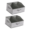 thumbnail image 4 of 2 contenedores de almacenamiento plegables, organizador de armario con asa, cesta de almacenamiento dividida, portátil y duradera para estantes y Gris, 4 of 8