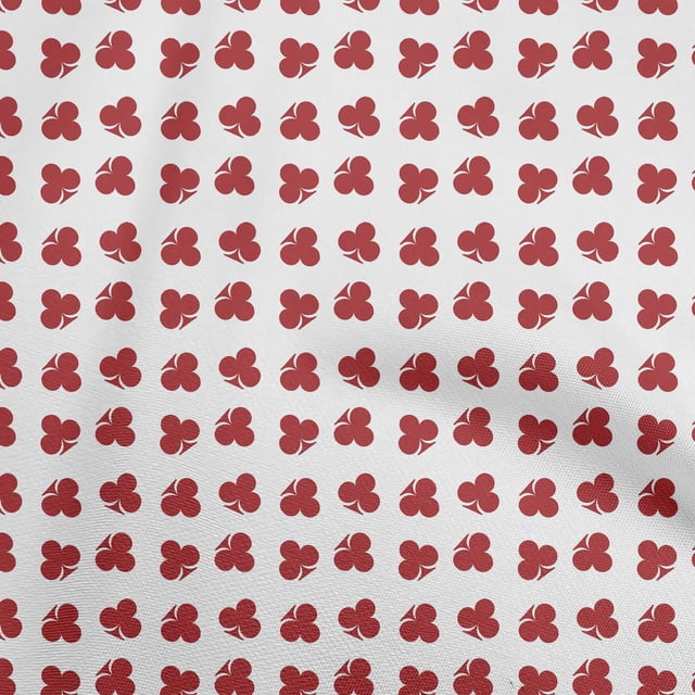 oneOone Polyester Spandex Maroon Fabric Poker Card Sewing Craft Projects Fabric Prints by Yard 56 Inch Wide