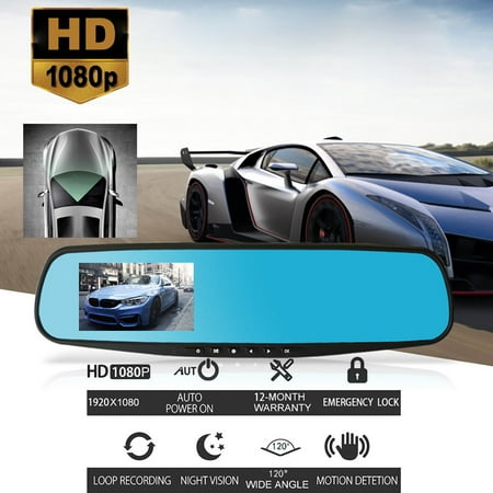 Tuscom 1080P HD Car Dash Camera Dual Cam Vehicle Front Rear DVR Lens Video