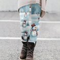 thumbnail image 2 of Leggings for Women Tummy Control Autumn Winter Christmas Pattern High Waist Floral Printed Women's Yoga Pants,Blue,XL, 2 of 5