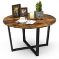 thumbnail image 1 of Costway Table Basse Ronde Style Industriel Table d'Appoint Cocktail avec Cadre en Métal, 1 of 10