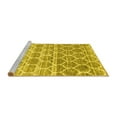 thumbnail image 2 of Ahgly Company Machine Washable Indoor Round Abstract Yellow Contemporary Area Rugs, 6' Round, 2 of 4
