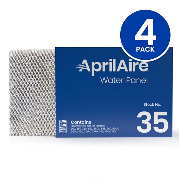AprilAire 35 Water Panel Humidifier Filter Replacement for AprilAire Whole-House Humidifier Models 300, 350, 360, 560, 560A, 568, 600, 600A, 600M, 700, 700A, 700M, 760, 760A, 768 (Pack of 4)