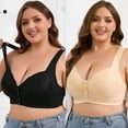 thumbnail image 5 of Plus Size Women's Front Closure Bras, No Underwire Full Coverage Push up Bra Soft Cup Wireless Comfortable Everyday Bra, XL-6XL, 5 of 8