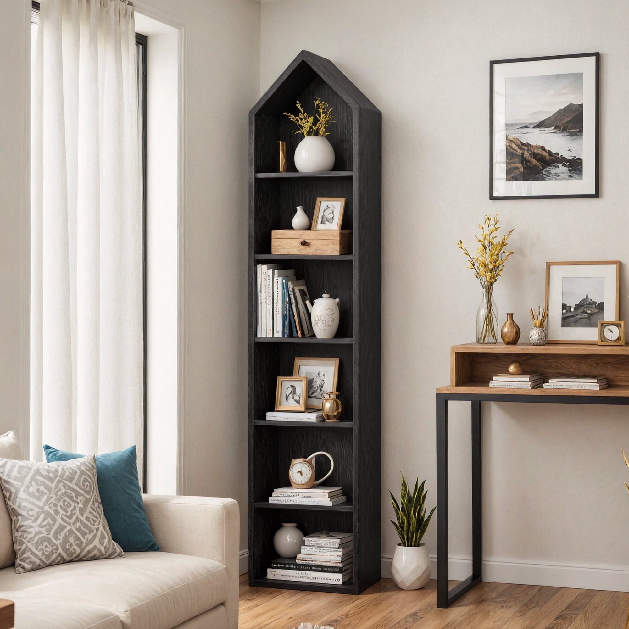 ModFusion Rattan 6-Tier Wood File Cabinet with Lock,
