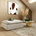 thumbnail image 2 of Modrest Divani Casa Garman Upholstered Modern Fabric Ottoman in Light Gray, 2 of 6