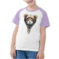 thumbnail image 4 of Cute Raglan Graphic Tees for Girls Summer Short Sleeve Baseball T-Shirts Loose Fit Round Neck Casual Going Out Tops Purple， 3 Years, 4 of 7
