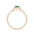 thumbnail image 2 of Angara Natural 0.45 Ct. Emerald with Diamond Halo Ring in 14K Rose Gold for Women (Ring Size: 3.5), 2 of 9