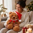 thumbnail image 4 of LXGGDDO Christmas Teddy Bear Stuffed Animal - Adorable Xmas Plush Toy with Hat and Scarf - Soft and Cuddly Winter Companion for Kids and Seniors - 10 inch, 4 of 6