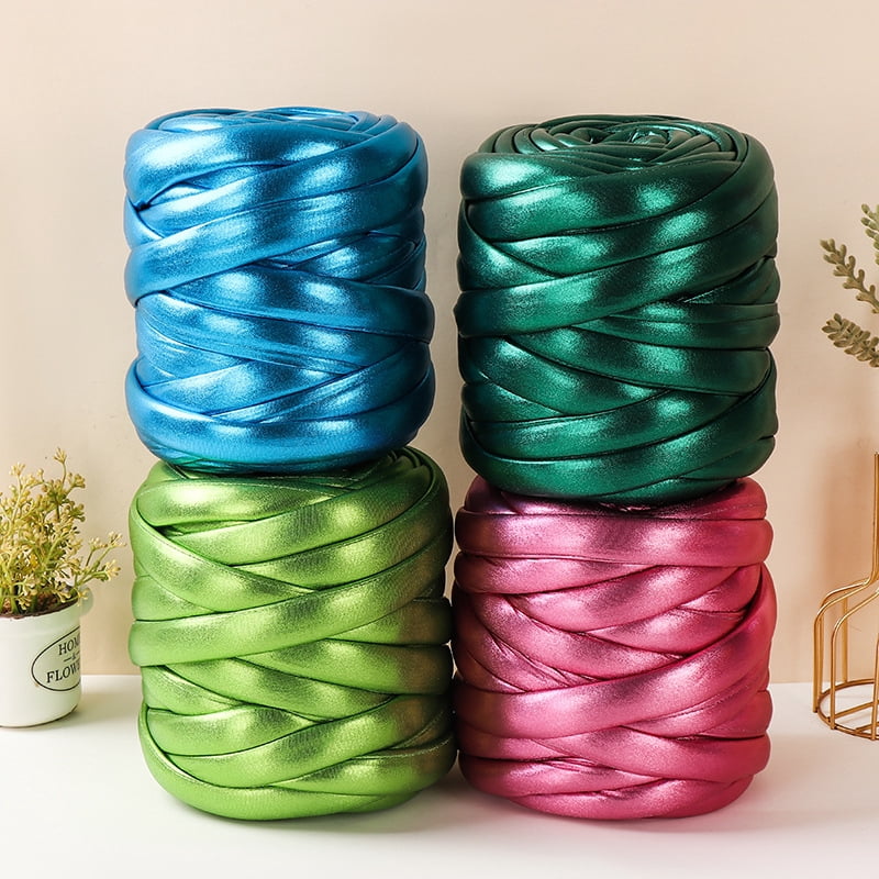 XmhyTop-A Chunky Yarn 500g Giant Crochet Yarn, Extra Thick Polyester Yarn for Weaving, Braided Blankets Home Decor Crafts, Jumbo Craft Yarn,Gold