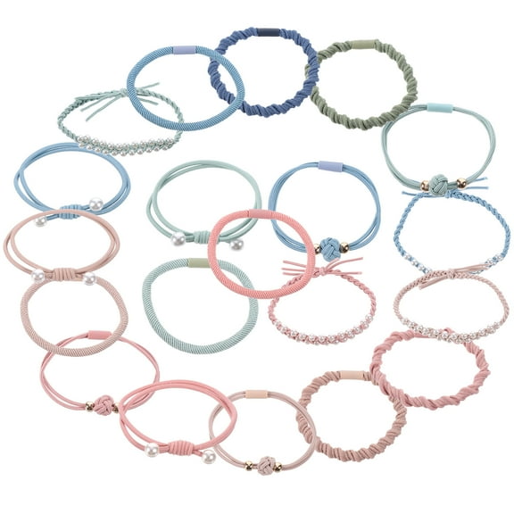 TABLZONE elastic hair scrunchies Hair Elastic Nylon Versatile Use Teens Party 20Pack