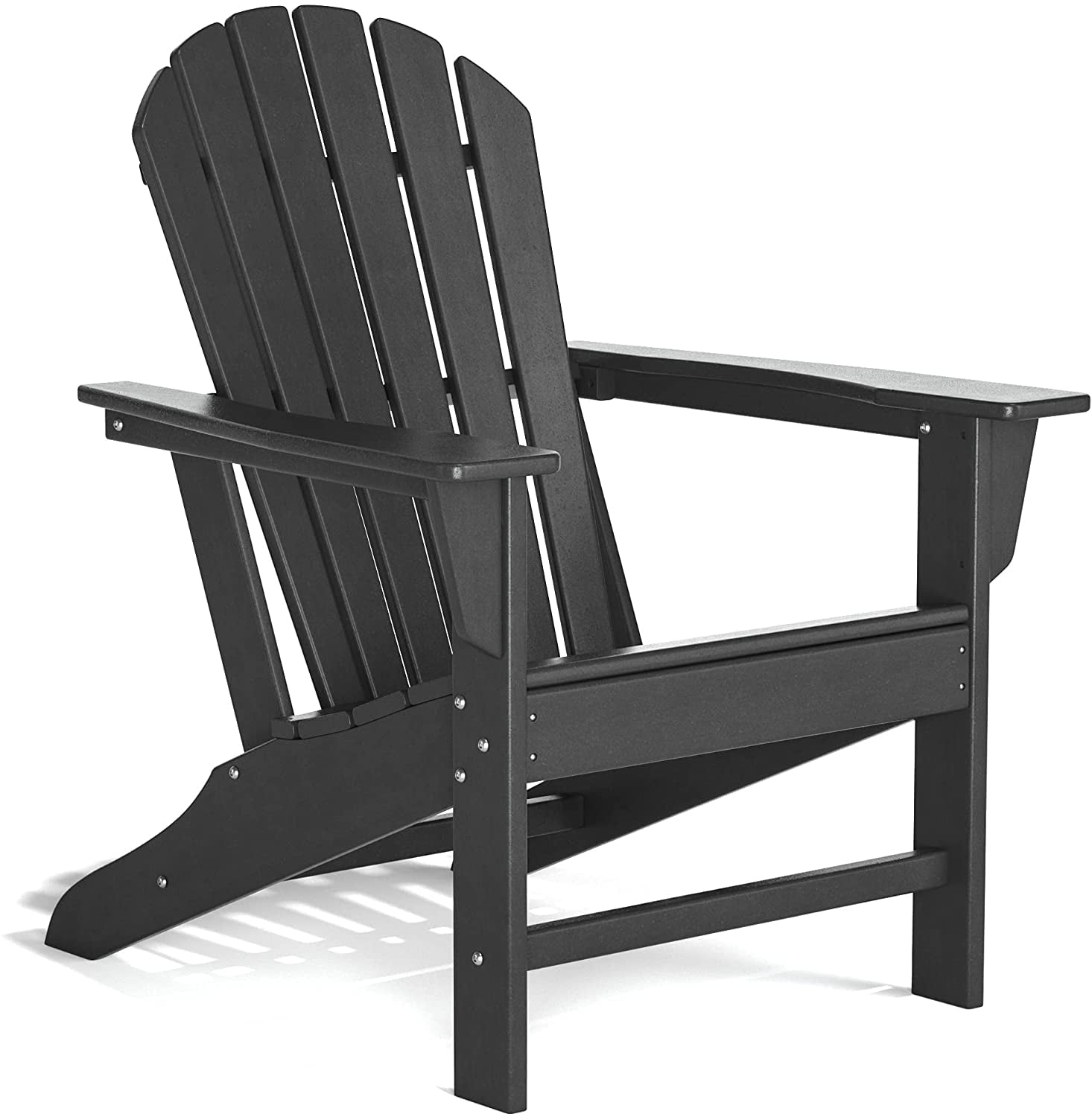 HDPE Adirondack Chair, Patio Outdoor Chairs(Black)
