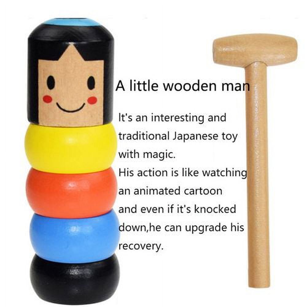 AkoaDa 1 PCS Fashion The Little Wooden Man with The Life of The Little Man Can't play The Little Wooden Puppet Strange Magic Props - image 4 of 4