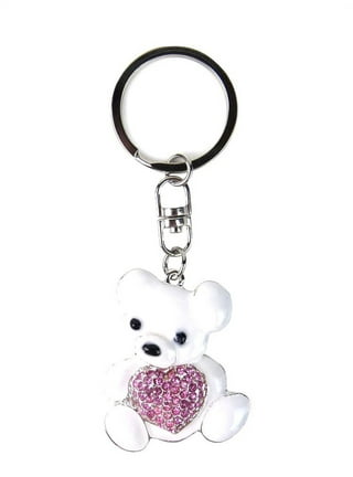 Popfizzy Brown Teddy Bear Keychain for Women and Girls, Bling Backpack Charm, Rhinestone Purse Charms for Handbags, Women's, Size: One Size