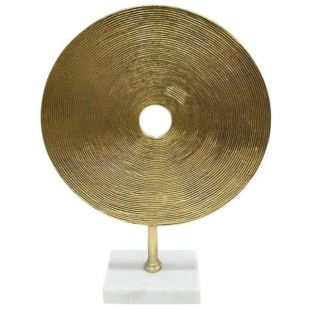 Sagebrook 15593-03 21 Pouces Disque sur Marbre Sculptures de Base&44; Or