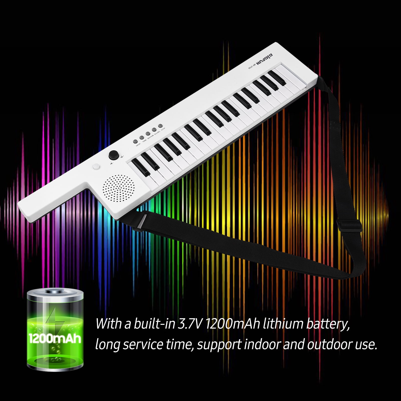 Owsoo Rechargeable Electronic Guitar Shaped Piano with 37 Musical Styles