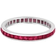 thumbnail image 2 of Princess-Cut Ruby Eternity Ring Band 14k White Gold (1.20ct), 2 of 6