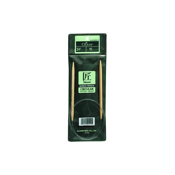 Clover 3016/24-10, Takumi Bamboo Circular 24 inch Knitting Needles, Size 10
