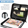 thumbnail image 5 of Zipper Binder with Shoulder Strap 2 inch 3 Ring Waterproof File Folder Organizer Bag 500 Sheet Watercolor Airplane Pattern, 5 of 8