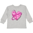 thumbnail image 3 of Inktastic Breast Cancer Awareness- Pink Ribbon Around Heart Boys or Girls Long Sleeve Toddler T-Shirt, 3 of 5