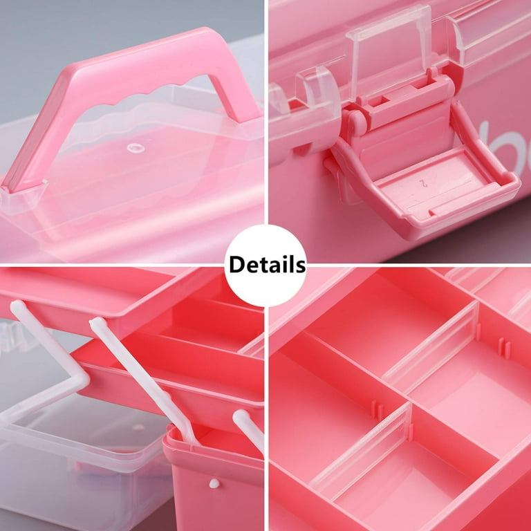 Craft Box Art Box 3 Layers Plastic Portable Storage Box with Handle Nail  Sewing Organizer Pink Tool Box Hair Supply Storage - China Plastic Storage  Box and Organizer Box price