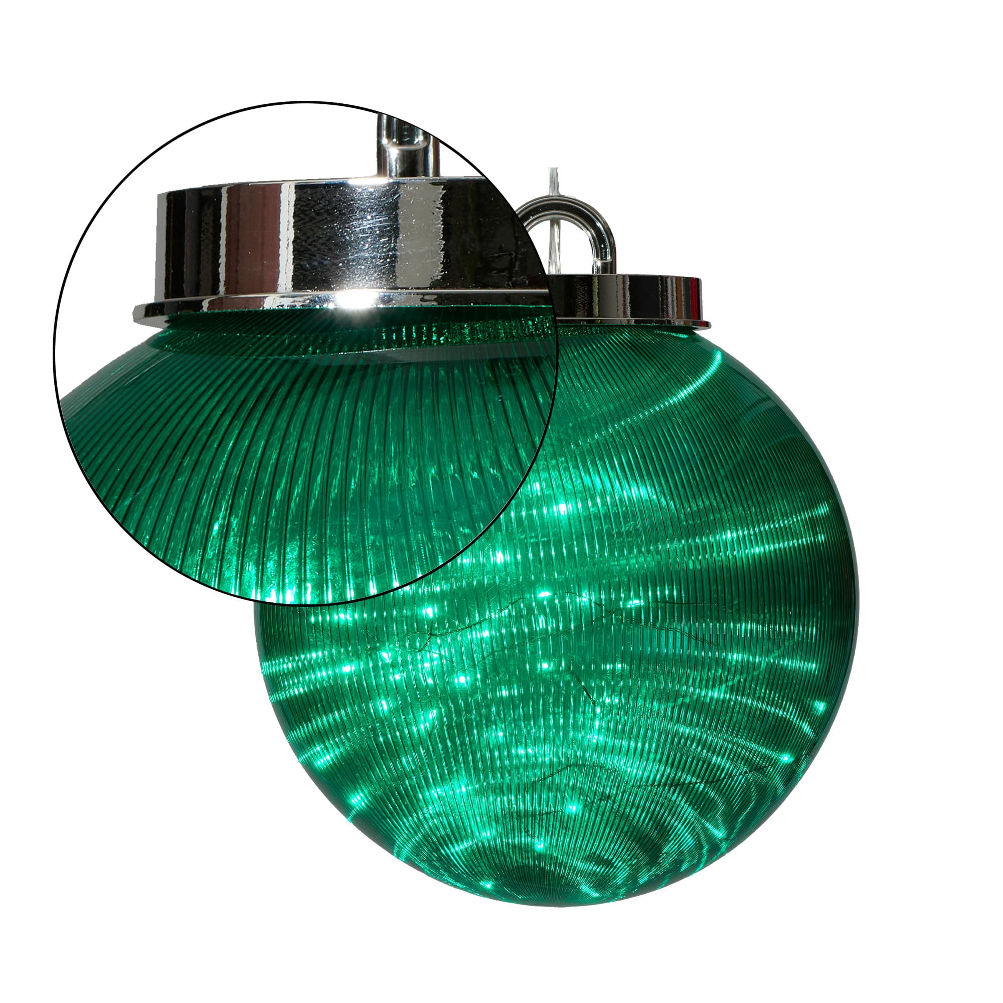 Indoor/Outdoor Light-Up 8-Function Christmas Ornament Decoration with 100 LED Lights, Green, 11.8", by Holiday Time