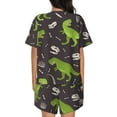 thumbnail image 3 of Bixox Women's Dinosaur Skeleton Printed Pajama Set 2 Piece Lounge Set Top and Shorts Soft Pajamas, Shorts with Pockets, 3 of 7
