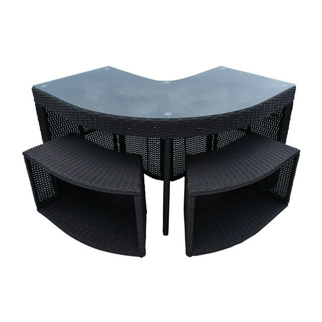 Canadian Spa Co. Table de Bar au Coin & 2 Tabourets - Mobilier Entourant pour Spa Carré