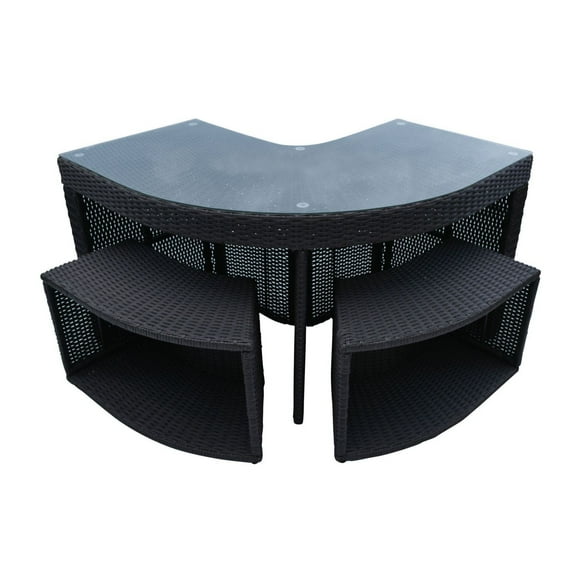Canadian Spa Co. Table de Bar au Coin & 2 Tabourets - Mobilier Entourant pour Spa Carré