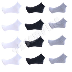 

6 Pairs Women s White/Black/Gray Low Cut Ankle Socks Cotton Casual Size 9-11#191