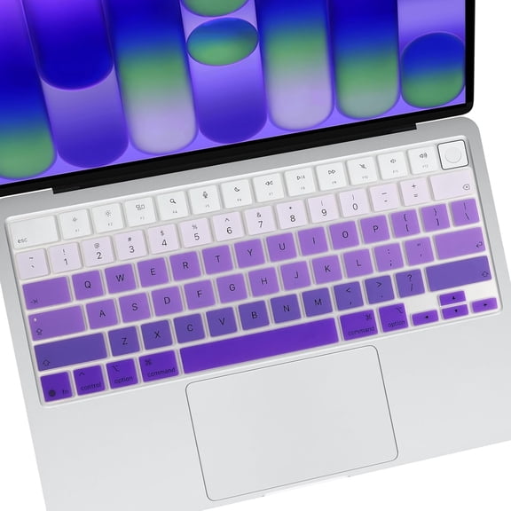Keyboard Cover for 2026 MacBook Neo 13-inch A3404 (A18 Pro) & MacBook Air 13"/15" and MacBook Pro 14"/16" (M5 Chip), Premium Silicone Keyboard Protector Skin, US ANSI Layout, Ombre Purple