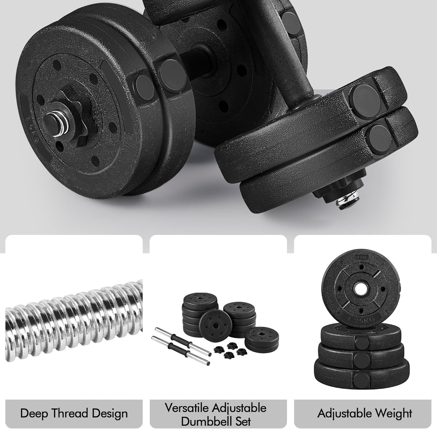 Librala Adjustable Dumbbells Weight Set Dumbbell Weights Exercise & Fitness Equipment w/ 4 Spinlock Collars for Women & Men Home Gym Strength Training 33 pounds