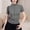 *Gray, variant on Women's High Neck Short Sleeves Ruched Workout T-Shirt, Quick Dry Form Fitting Yoga Top Black,Women's Plus XL