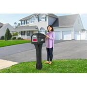 Simplay3 Classic Black Residential Post Mount Mailbox with Traditional Design